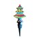 Crafted Creations Set of 2 Red and Blue Whimsical Christmas Tree Bottle Stoppers 7"